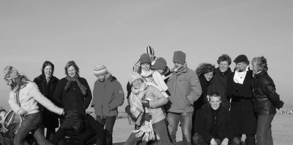 Familie op het strand